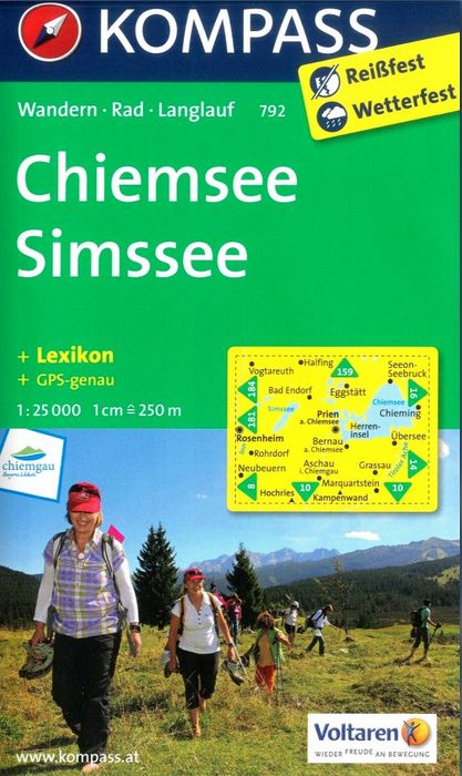 Chiemsee, Simssee (Kompass - 792) - turistická mapa