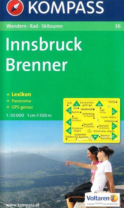 Innsbruck, Brenner (Kompass - 36) - turistická mapa