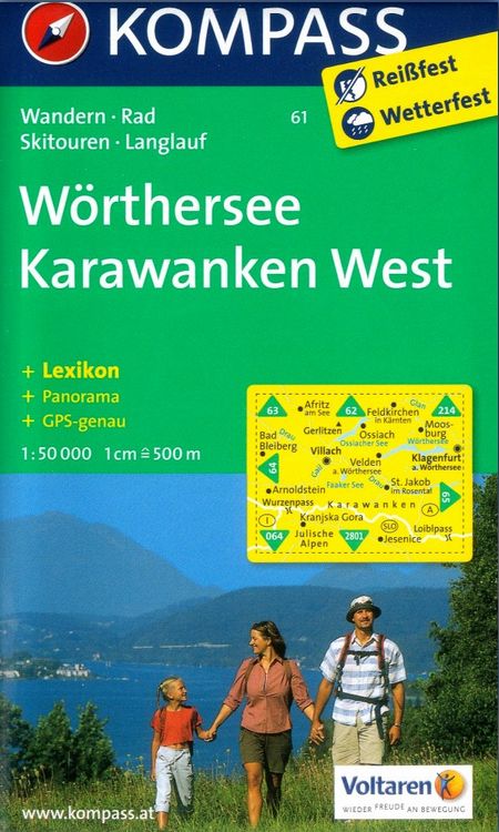 Karvanky, Karawanken, Wörther See (Kompass - 61) - turistická mapa