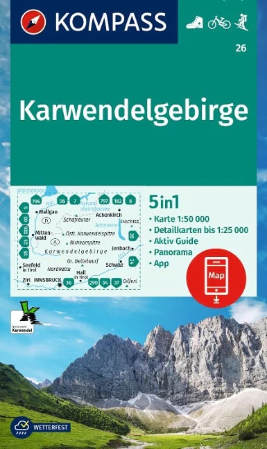 Karwendelgebirge (Kompass - 26) - turistická mapa