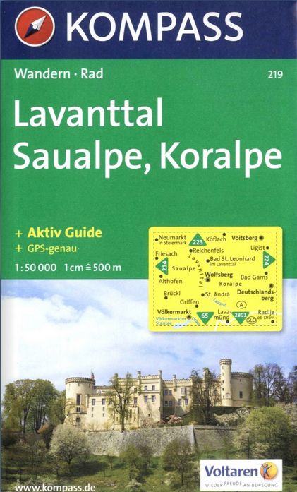 Lavanttal, Saualpe, Koralpe (Kompass - 219) - turistická mapa
