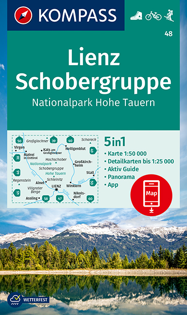 Lienz, Schobergruppe, Nationalpark Hohe Tauern (Kompass - 48) - turistická mapa