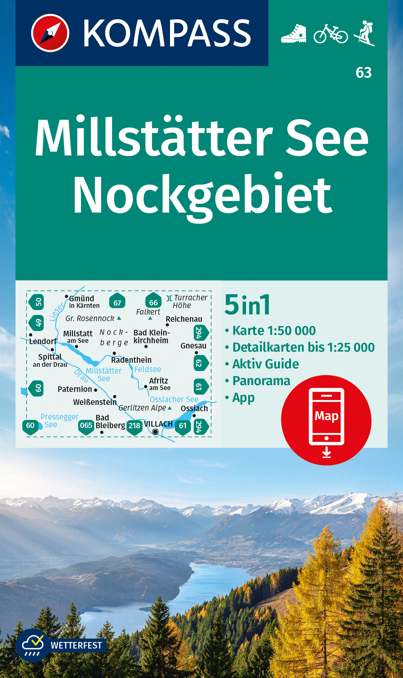Millstätter See, Nockgebiet (Kompass - 63) - turistická mapa