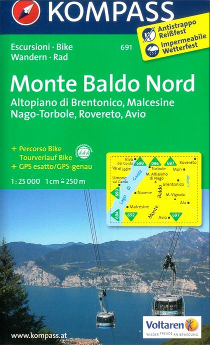 Monte Baldo, sever (Kompass - 691) - turistická mapa