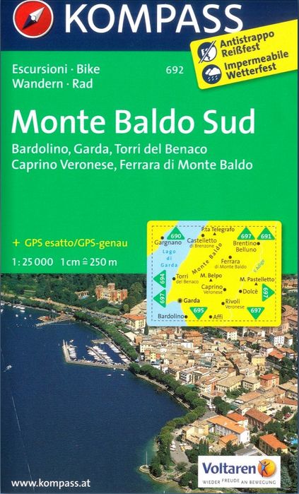 Monte Baldo, jih (Kompass - 692) - turistická mapa