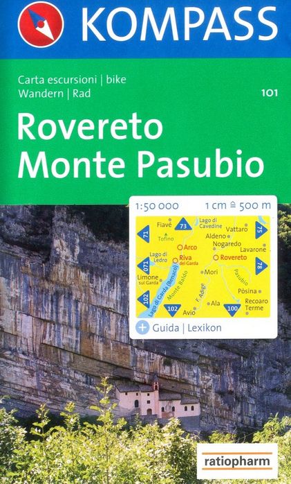 Rovereto, Monte Pasubio (Kompass - 101) - turistická mapa