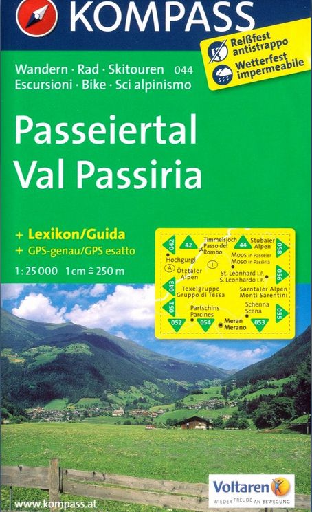 Passeiertal, Val Passiria (Kompass - 044) - turistická mapa