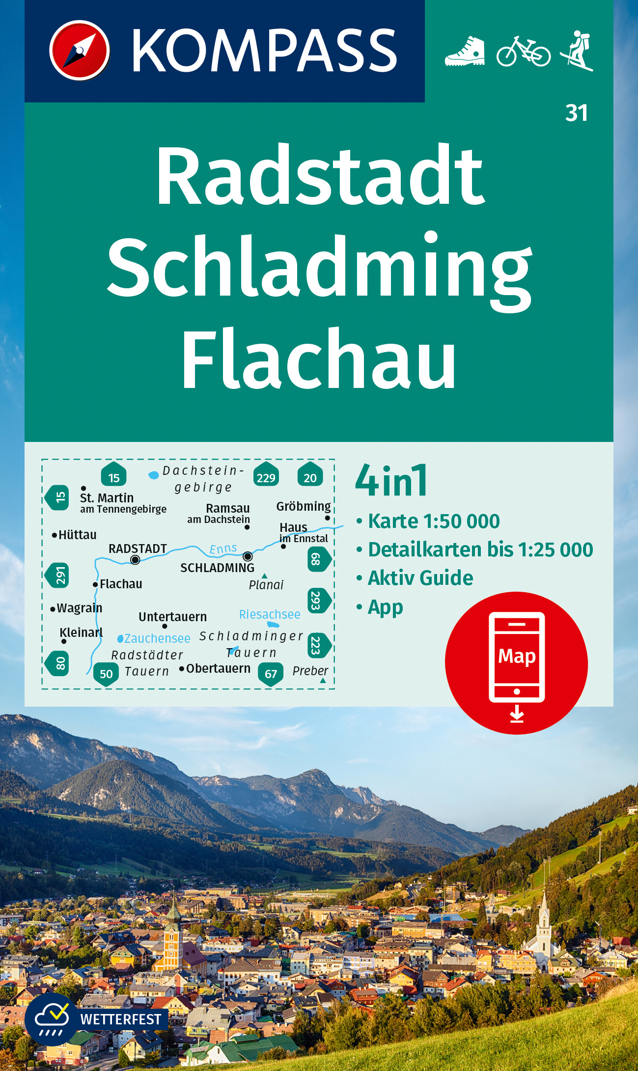 Radstadt, Schladming, Flachau (Kompass - 31) - turistická mapa