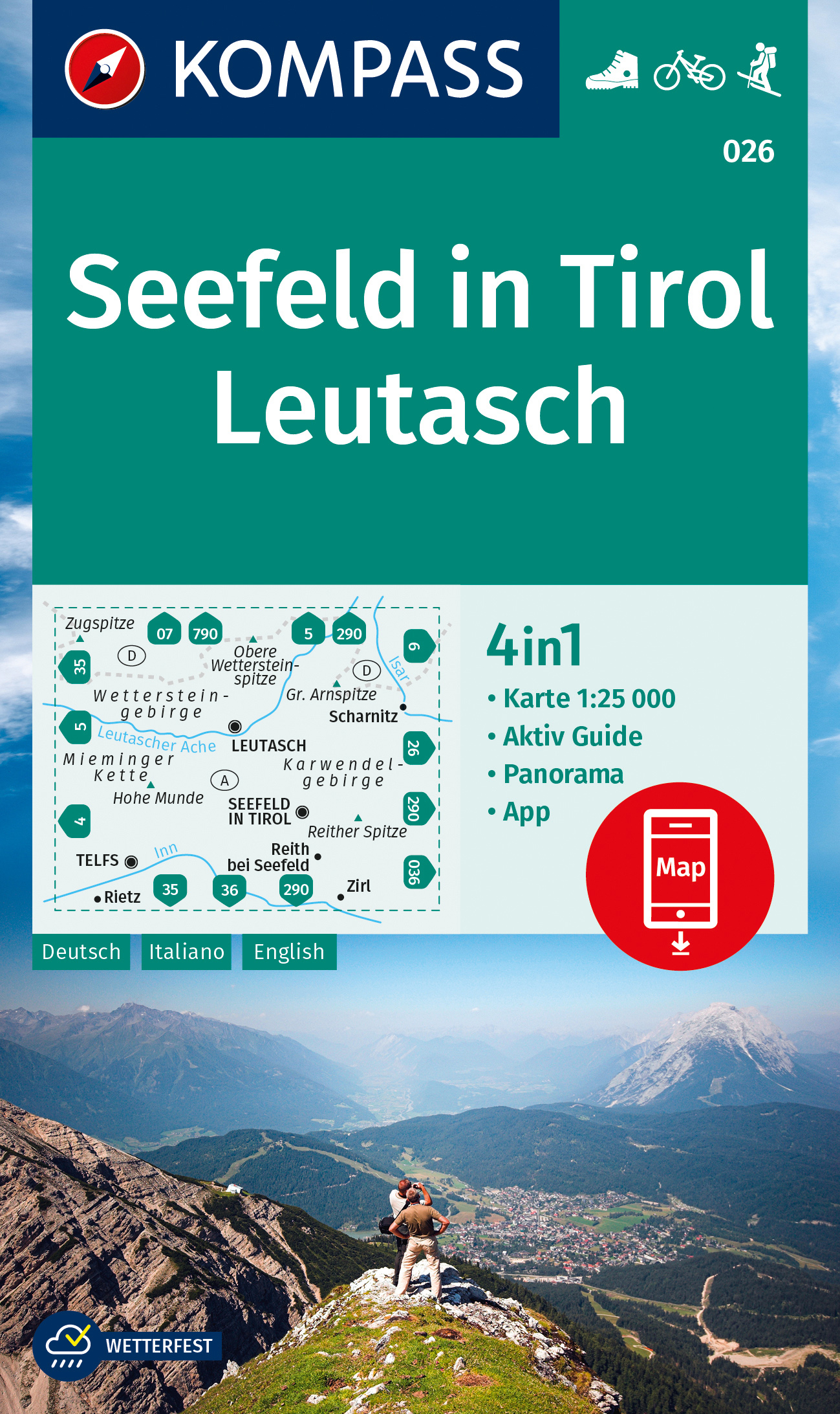 Seefeld in Tirol, Leutasch (Kompass - 026) - turistická mapa