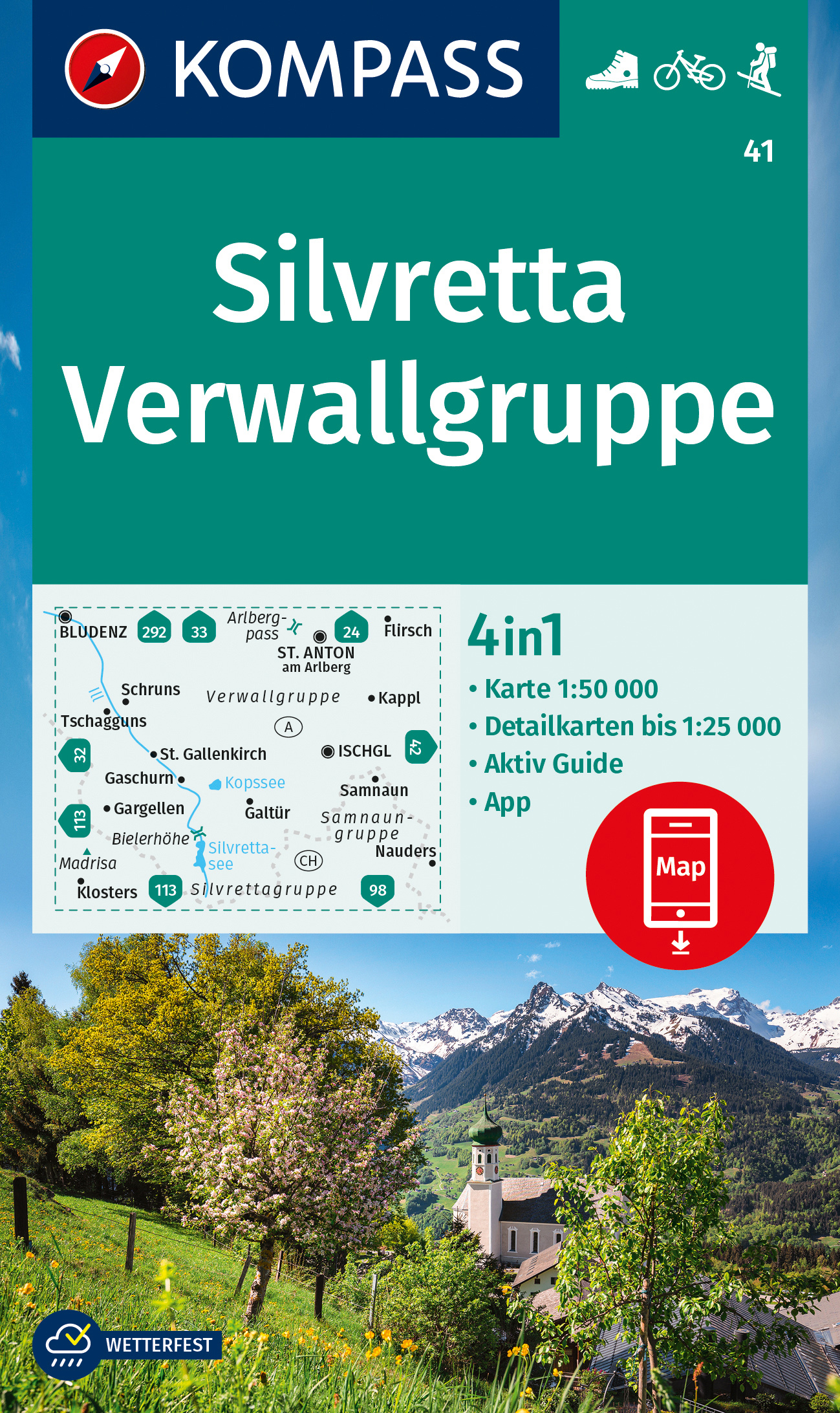 Silvretta, Verwallgruppe (Kompass - 41) - turistická mapa