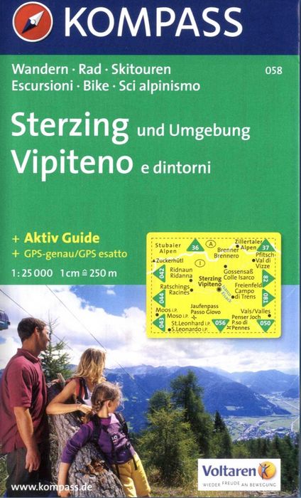 Sterzing, Vipiteno a okolí (Kompass - 058) - turistická mapa