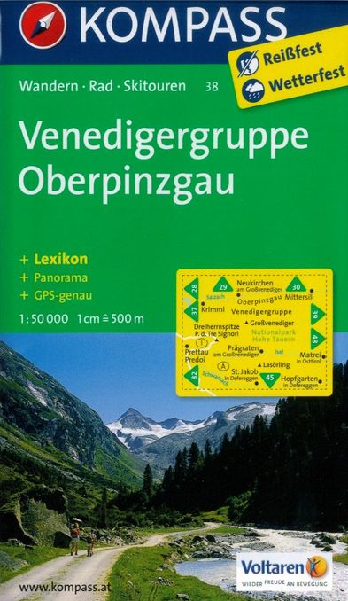 Venedigergruppe, Oberpinzgau (Kompass - 38) - turistická mapa