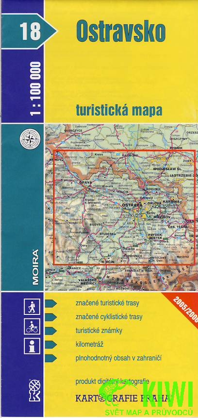 Kartografie Praha mapa Ostravsko 1:100 t., vydání 2005