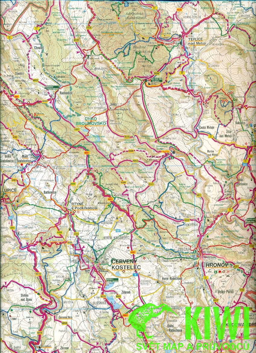 Kartografie Praha cyklomapa Náchodsko, Broumovsko 1:70 t., 2.vydání 2010