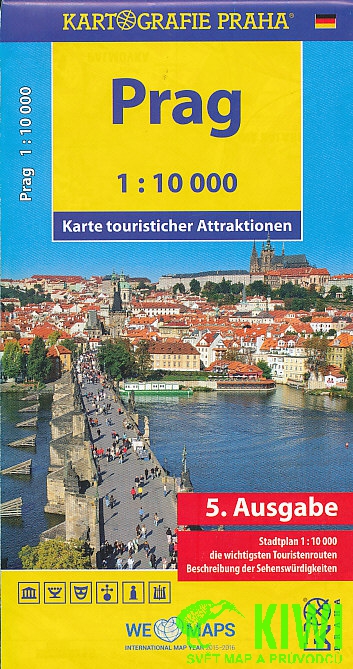 Kartografie Praha plán Praha - turistické atrakce 1:10 t. německy