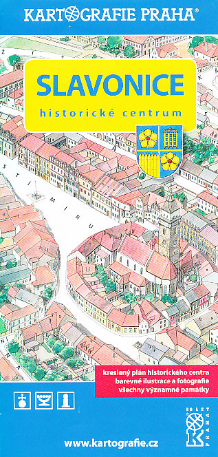 Kartografie Praha plán Slavonice - kreslený plán historického centra