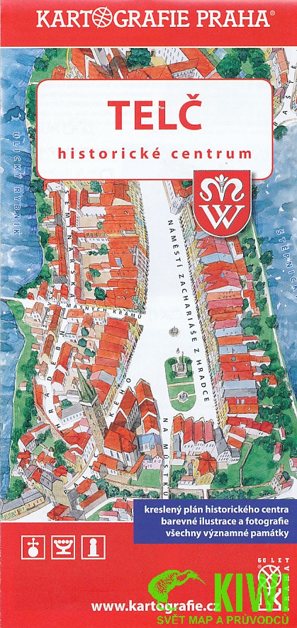 Kartografie Praha plán Telč - kreslený plán historického centra