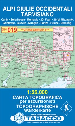 Julské Alpy západní, Tarvisiano (Tabacco - 019) - turistická mapa | knihynahory.cz