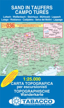 Campo Tures, Sand in Taufers (Tabacco - 036) - turistická mapa | knihynahory.cz