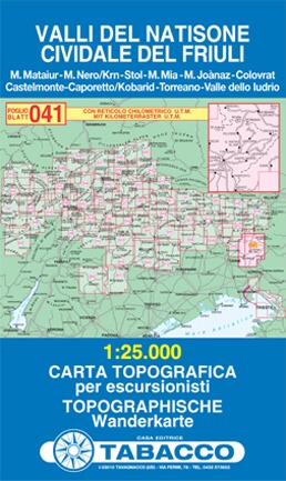 Valli del Natisone, Cividale del Friuli (Tabacco - 041) - turistická mapa | knihynahory.cz