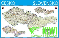 Žaket vydavatelství nástěnná mapa Česko a Slovensko 1:550 t, 150x100 cm - lišta
