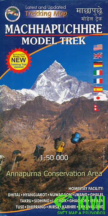 Nepa maps mapa Machhapuchhre model trek