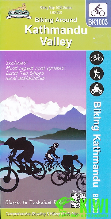 Nepa maps cyklomapa Biking Around Kathmandu Valley 1:60 t. Nepa Map