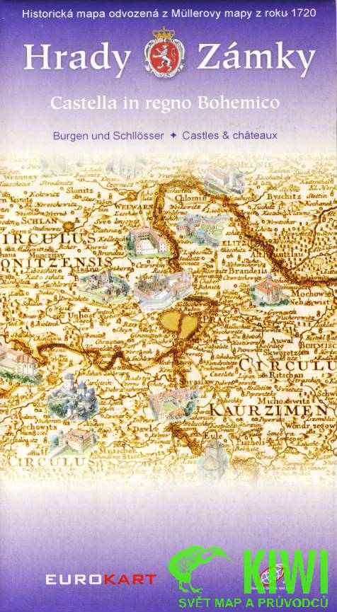 Eurokart,Geodézie OnLine vydavatelství mapa Hrady a zámky na podkladu Mullerovy mapy z roku 1720