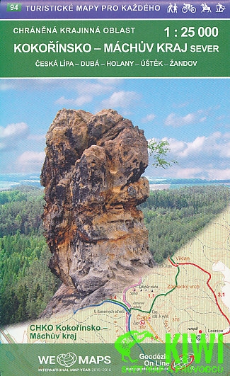Eurokart,Geodézie OnLine vydavatelství turistická a cyklomapa Kokořínsko - Máchův kraj sever 1:25 t.