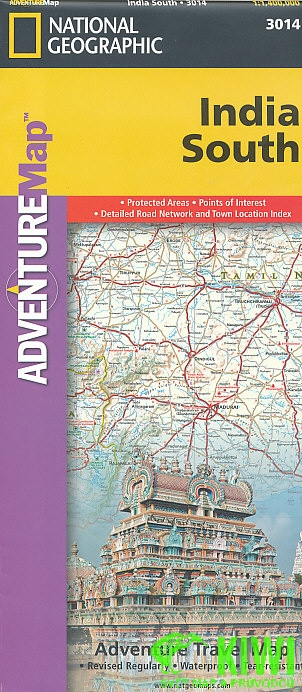 National Geographic Maps mapa India south 1:1,4 mil. National Geographic voděodolná