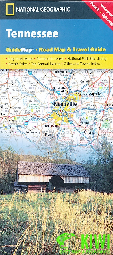 National Geographic Maps mapa Tennessee voděodolná