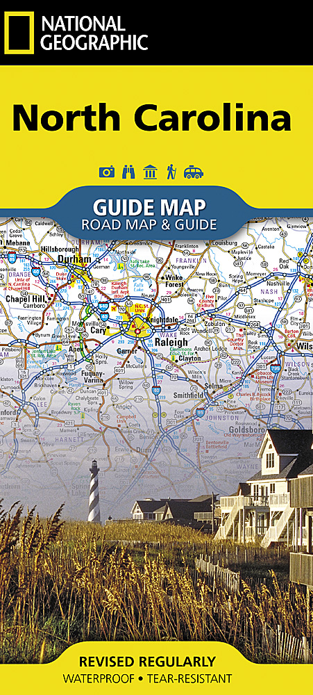 National Geographic Maps mapa North Carolina voděodolná