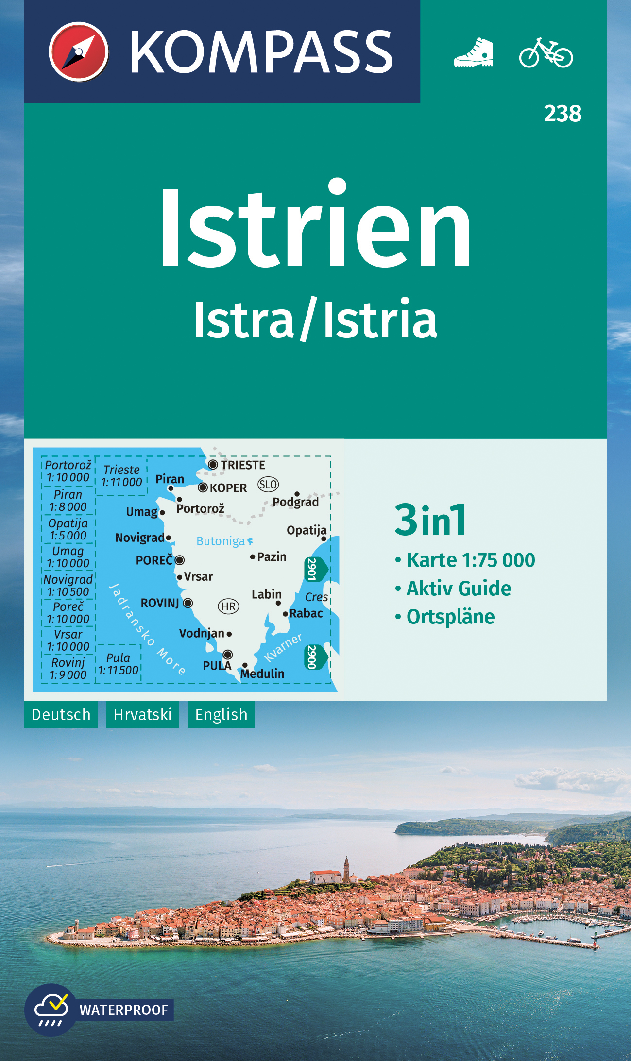 Istrie, turistická mapa (Kompass č. 238) - turistická mapa