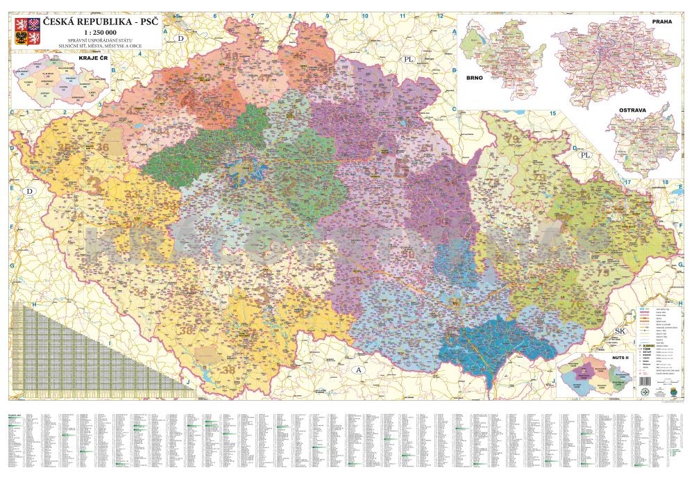 Vejmolová Zdeňka distribuce nástěnná mapa Česká republika administrativní,135x90cm lamino v