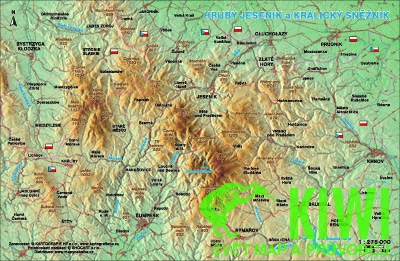 Kartografie HP mapa Hrubý Jeseník, Králický Sněžník 1:275 t. lentikulární 3D