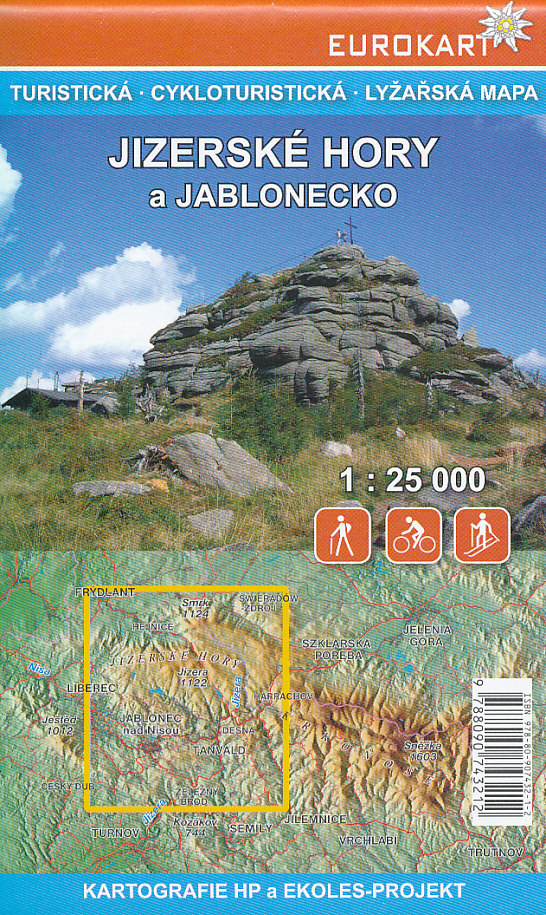 Kartografie HP turistická a cyklomapa Jizerské hory a Jablonecko 1:25 t.