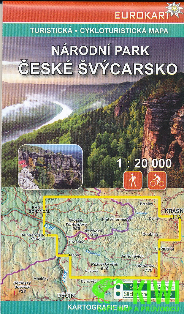 Kartografie HP turistická a cyklomapa NP České Švýcarsko 1:20 t.