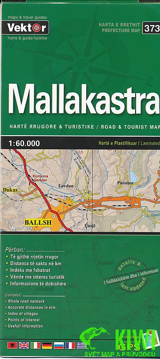 Vektor vydavatelství mapa Mallakastra 1:60 t. laminovaná