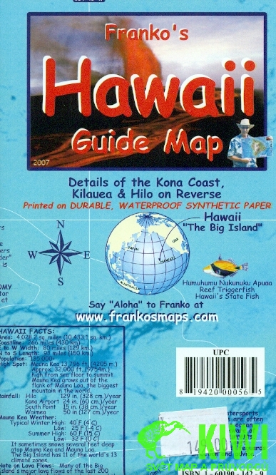 mapa Hawaii Guide map voděodolná
