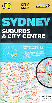 UBD vydavatelství plán Sydney Suburbs + Centre 1:110 t.,1:10 t.,1:1:5 t.