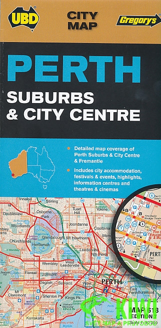 UBD vydavatelství plán Perth Suburbs + centrum 1:115 t./1:10 t.