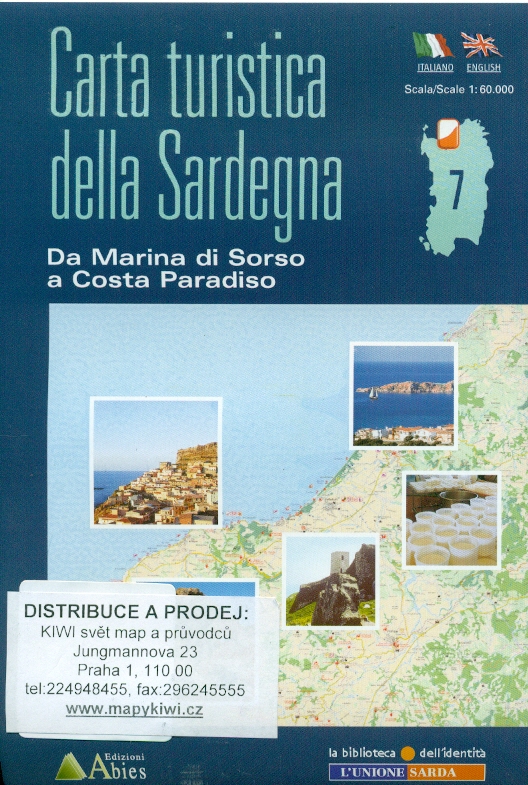 Abies edizioni mapa Da Marina di Sorso, Costa Paradiso 1:60 t. (Sardínie)