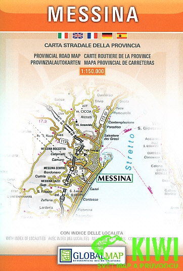 Litografa artistica Cartografica mapa Messina provincie 1:150 t. + Isole Eolie o Lipari 1:200 t.