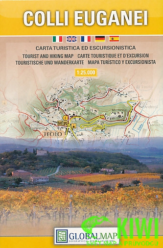 Litografa artistica Cartografica mapa Colli Euganei 1:25 t.