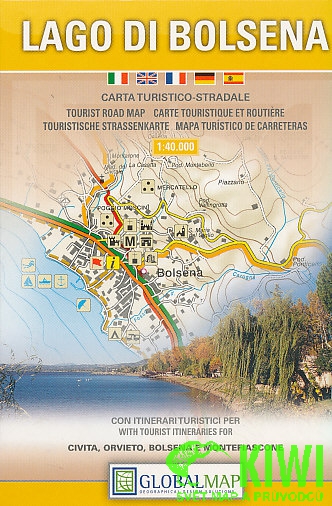 Litografa artistica Cartografica mapa Lago di Bolsena 1:40 t.