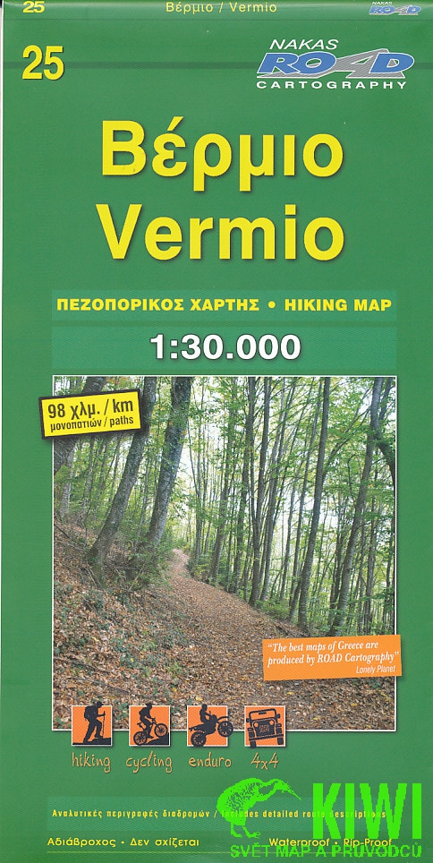 ROAD vydavatelství mapa Vermio 1:30 t. voděodolná