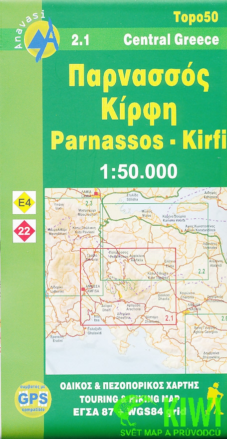 Anavasi mapa Parnasos Kirfi 1:50 t.