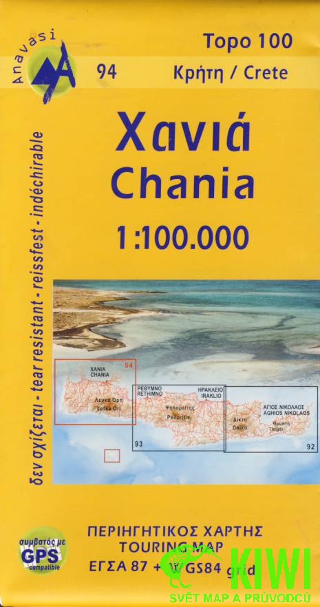Anavasi mapa Crete west - Chania 1:100 t.