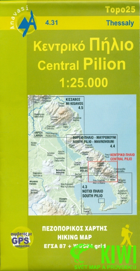 Anavasi mapa Central Pilion 1:25 t.