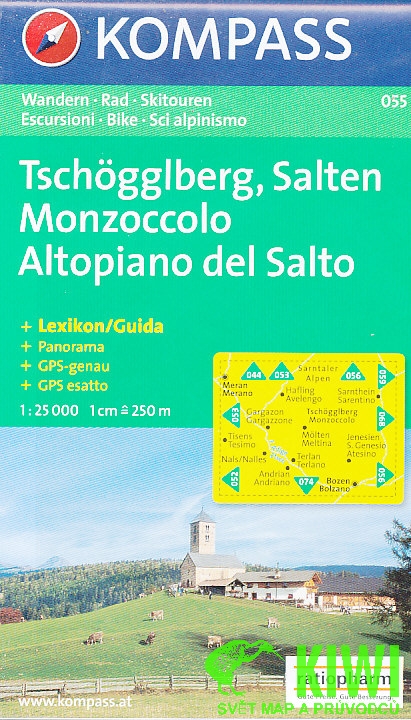 Kompass Tschogglberg/Monzoccolo-Salten/A. Salto 1:25 t., německy +